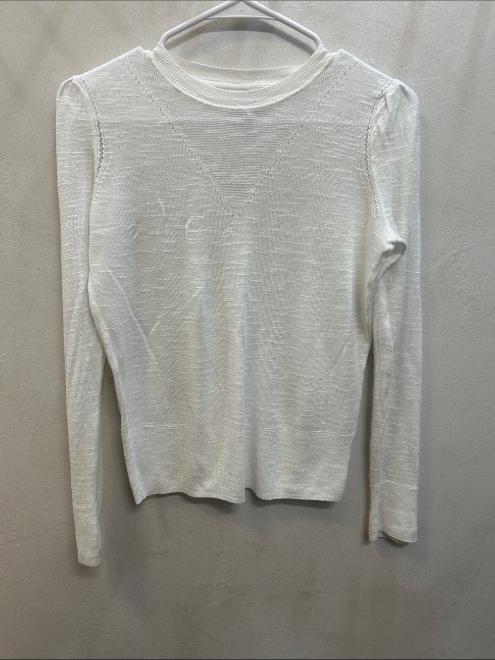 Lucky brand Lightweight Crewneck Long Sleeve Top - White
